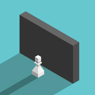 Pawn and wall, obstacle Stock Illustration