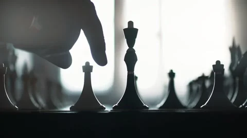 A pawn beats a chess Queen Stock Footage 143188548