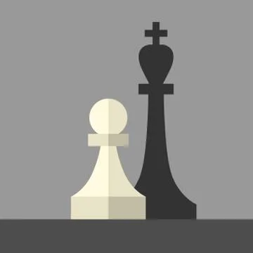 Pawn casting king shadow Stock Illustration