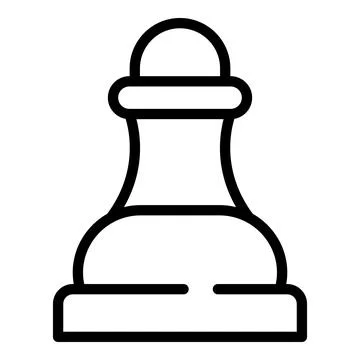Pawn chess icon outline vector. Queen game Stock Illustration