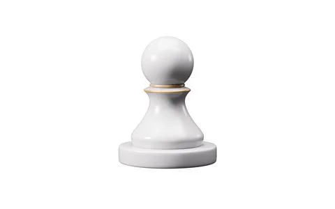 Pawn chess piece. isolated object, transparent background. 3d rendering. Stock Illustration