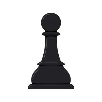 Pawn chess piece vector icon isolated on white background. Illustrazione stock