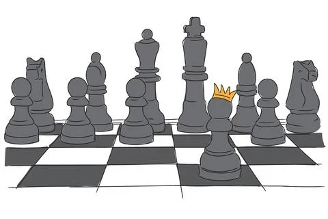Pawn with a Crown Stock Illustration