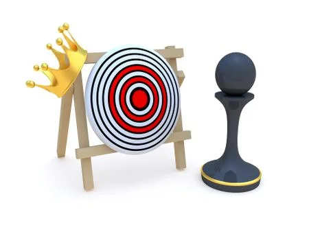 Pawn  crown target Stock Illustration