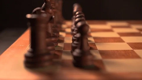 Pawn first move chess strategy game Video stock 116270246