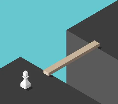 Pawn, gap, bridge Stock Illustration