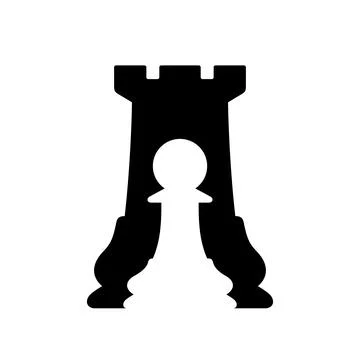 Pawn inside the rook. Chess vector illustration. Stock Illustration