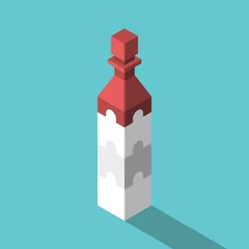 Pawn on jigsaw cubes Stock Illustration