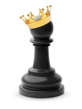 Pawn with king crown Stock Illustration