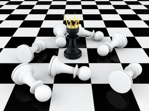 Pawn king Stock Illustration
