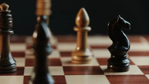 A pawn move in a chess game Stock Footage 130994500