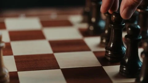A pawn move in a chess game in motion Stock Footage 130994702