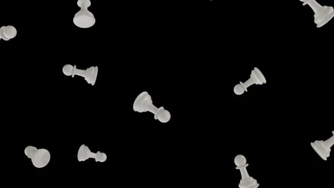Pawn Pieces Falling Loop and Matte 库存影片 334435504