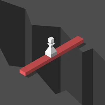Pawn on red bridge Stock Illustration