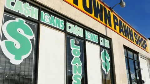 Pawn Shop Ext Stock Footage 48434116