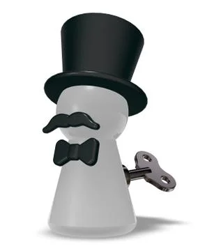 Pawn with top hat Illustrazione stock