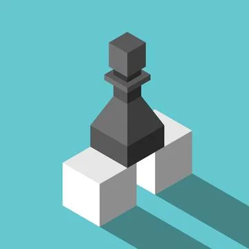 Pawn on two cubes Stock Illustration