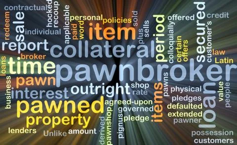 Pawnbroker background concept glowing Stock Illustration