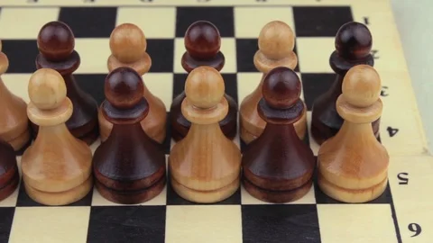 Pawns on a chessboard a close up Stock Footage 78836960