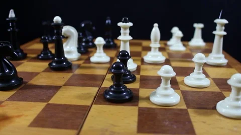 Pawns on a chessboard Stock Footage 77279095