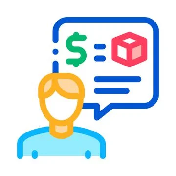 Pawnshop representative employee icon vector outline illustration Stock Illustration