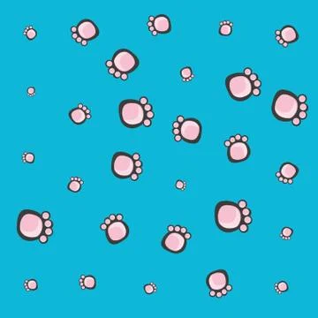 Pawprint of animal icon pattern Stock Illustration