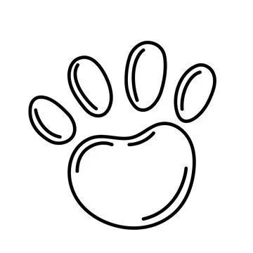 Pawprint line style Stock Illustration