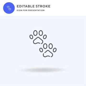 Pawprints icon vector, filled flat sign, solid pictogram isolated on white, logo Stock Illustration