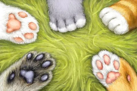 Paws of cats Stock Illustration