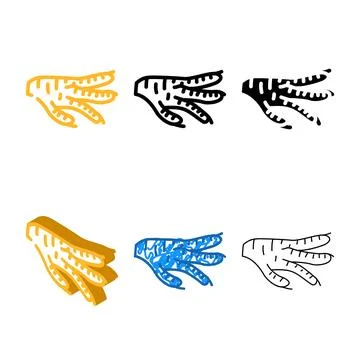 Paws chicken color icon vector diversity Stock Illustration