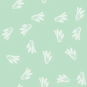 Paws chicken line vector seamless pattern Ilustração Stock