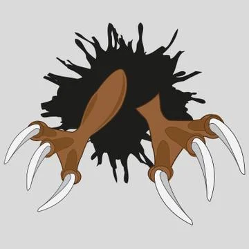 Paws of the crock in hole Stock Illustration