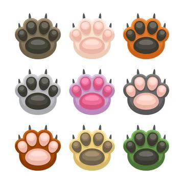 Paws Up Pets Set on White Background. Vector Stock Illustration