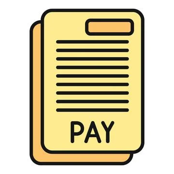 Pay bill document icon for financial transaction 스톡 일러스트