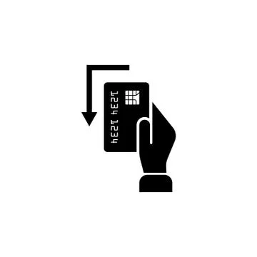 Pay Card in Hand Flat Vector Icon Stock Illustration