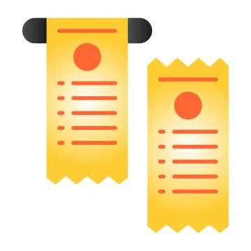 Pay check flat icon. Cheque color icons in trendy flat style. Paper check Stock Illustration