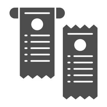 Pay check solid icon. Paper check vector illustration isolated on white. Cheque Stock Illustration