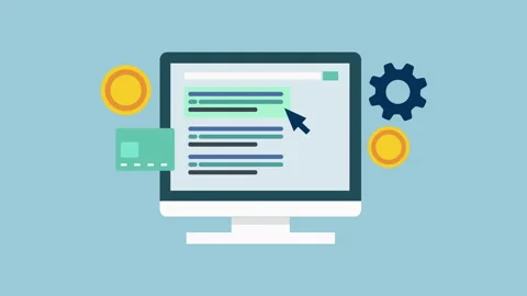 Pay per click advertising, Search engine marketing 2d with alpha matte Stock Footage 336039470