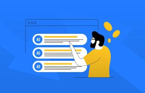 Pay per click and search engine marketing concept with digital marketing Stock Illustration