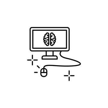 Pay per click brain icon. Element of brain concept Stock Illustration