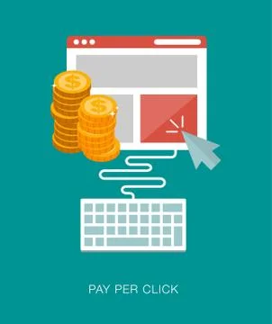 Pay per click concept illustration Stock Illustration