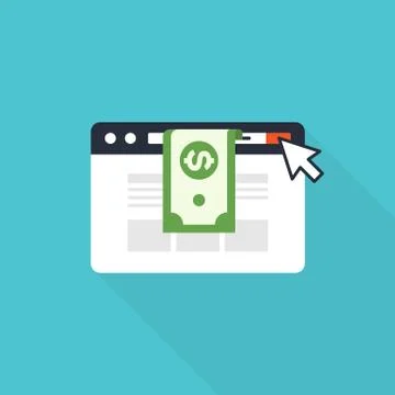 Pay Per Click flat design concept Illustrazione stock