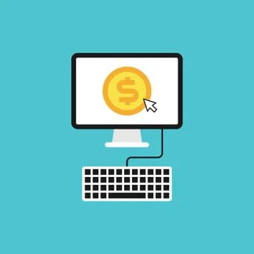 Pay Per Click flat design concept Ilustração Stock