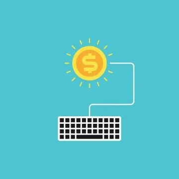 Pay Per Click flat design concept Stock Illustration