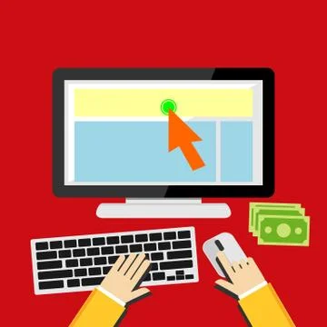 Pay per click flat design illustration. Stock Illustration