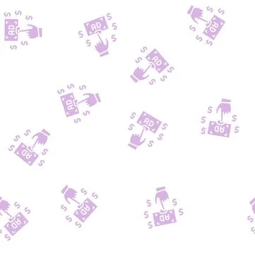 Pay per click glyph seamless pattern Stock Illustration