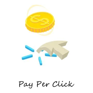 Pay per click icon, isometric 3d style Stock Illustration