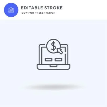 Pay Per Click icon vector, filled flat sign, solid pictogram isolated on whit 스톡 일러스트