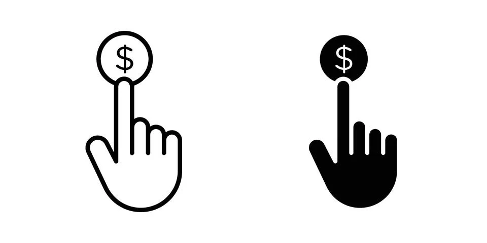 Pay per click icon vectors. Illustrations in black Stock Illustration
