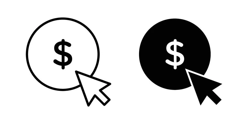 Pay per click icon for web projects Stock Illustration